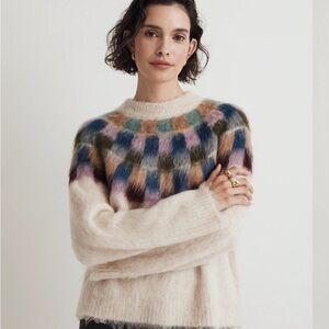 Madewell Brushed Checkerboard Fair Isle Sweater